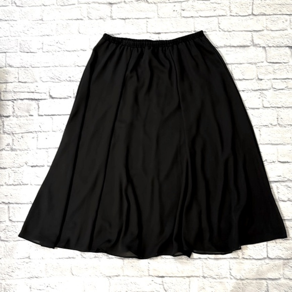 Vintage Black Maxi Skirt Long Full Pull-On Style Feminine Whimsygoth Size XL